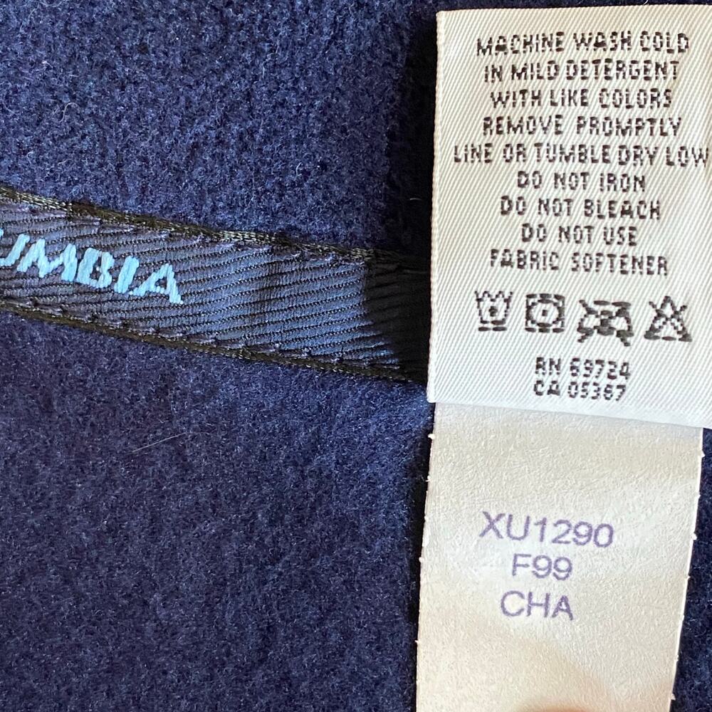 Columbia‎ Fleece Full Zip Vest Mens XL Blue Layering Outdoor Mock Neck Pockets - Picture 9 of 11